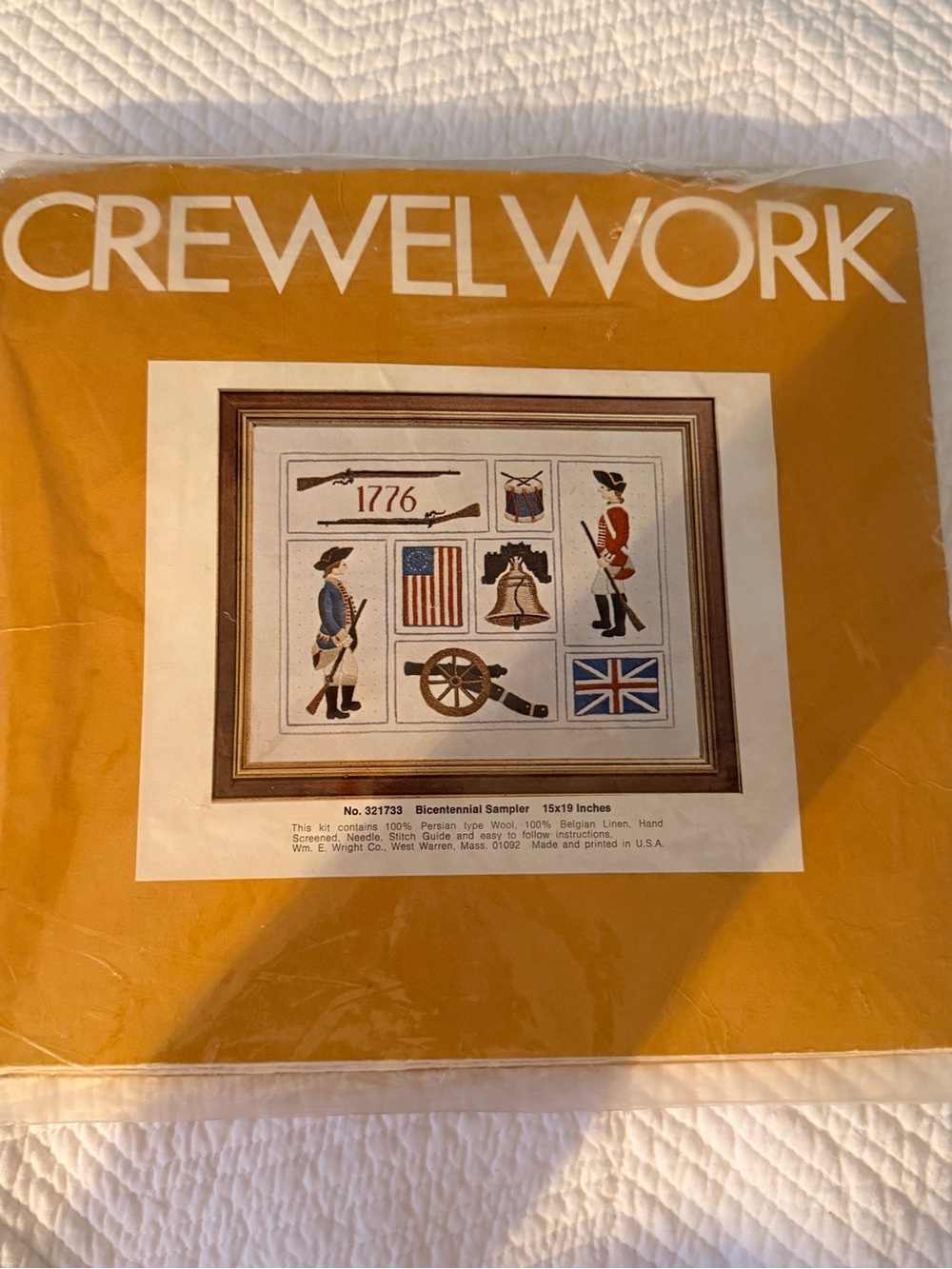 Bicentennial Sampler Crewel Stitch Kit